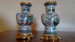 Vases Chinois XIX monture Bronze